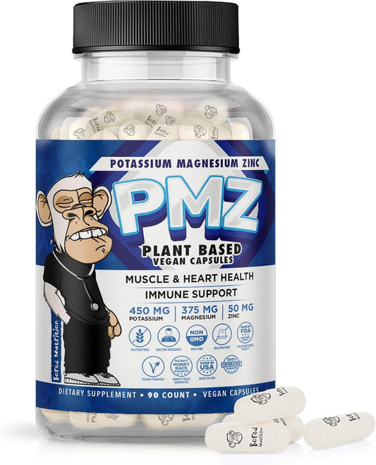 GINSPIRE NUTRITION Tri-Mineral Fusion Capsules - Potassium Magnesium Zinc Blend for Heart Health - Vegan Formula for Vascular & Muscle Support, 90 Capsules
