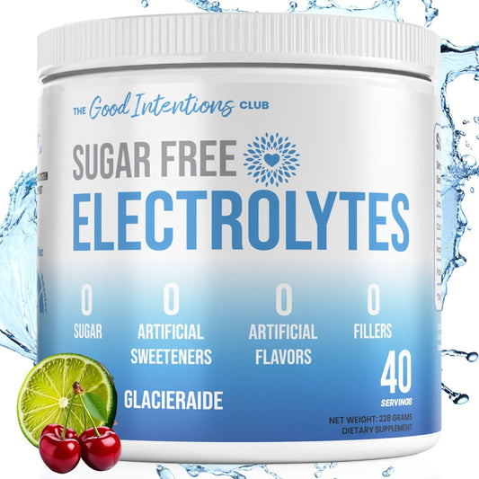Glacierade Flavor Electrolytes Powder - 40 Servings, Sugar Free & Zero Artificial Sweeteners - Hydration Powder for The Good Intentions Club