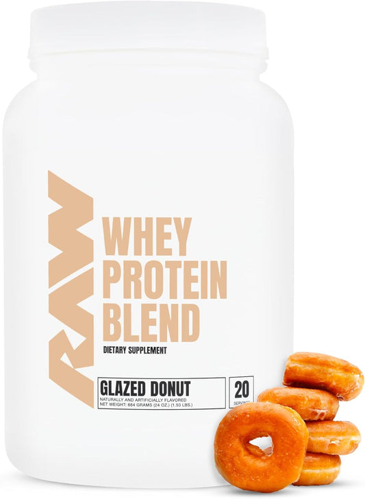 Glazed Donut RAW Whey Protein Powder Blend - Grass-Fed Isolate for Muscle Growth - Pre & Post Workout Supplement