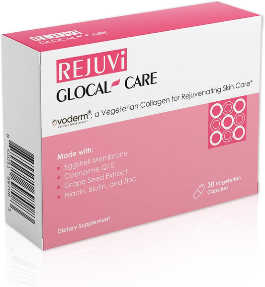 GlocalCare Rejuvi Skin Rejuvenation Cream with Collagen Synthesis, Anti-Wrinkle Properties, Ovoderm, Grape Seed Extract, Coenzyme Q10, and Folate