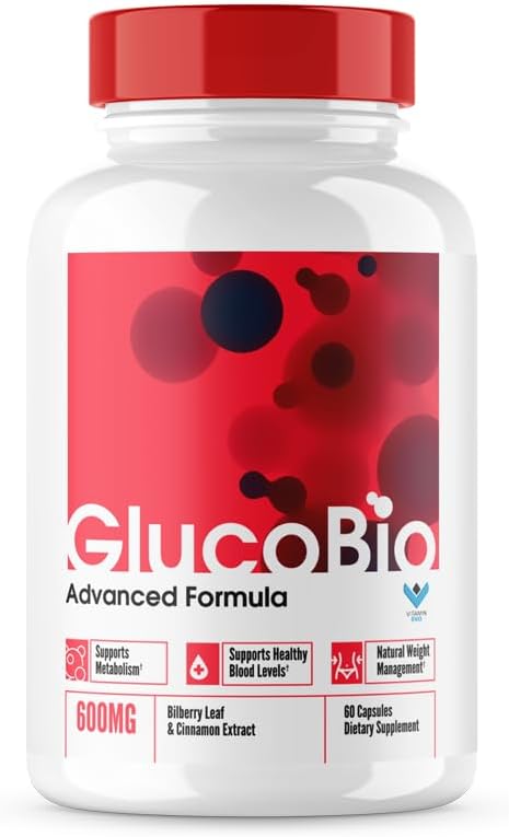 GlucoBio Blood Support Pills 5 Pack - Advanced Formula with Natural Ingredients for Maximum Strength Glycogen Support (300 Capsules)