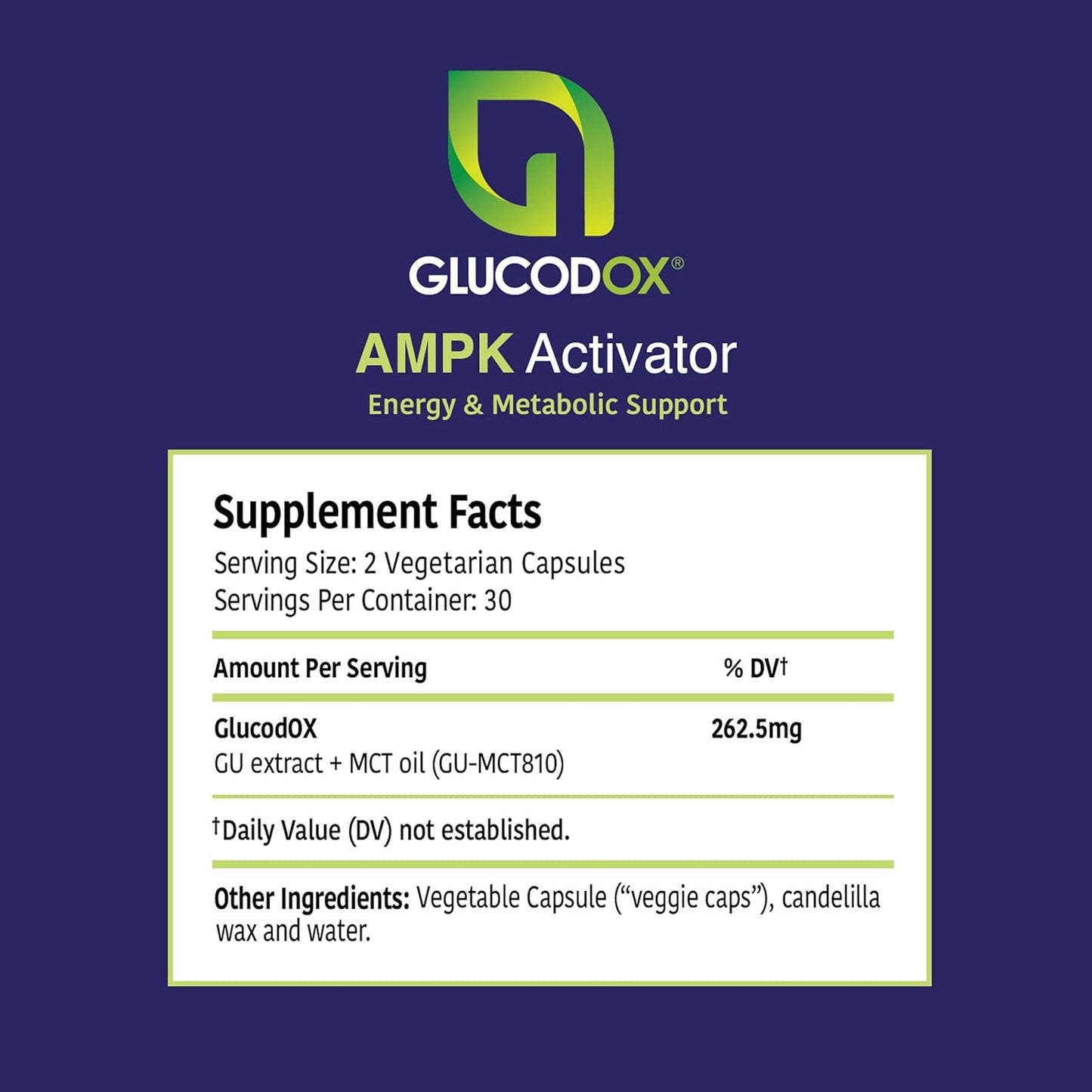 GlucodOX AMPK Activator Capsules | Support Fat Control & Metabolism | 30 Day Supply (60 Capsules) - BoostGo Australia