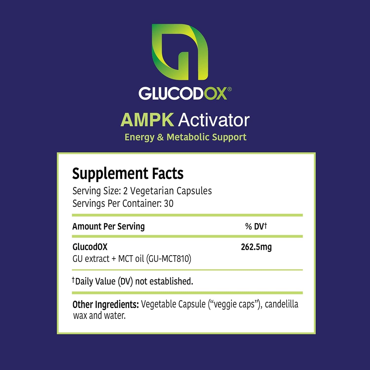 GlucodOX AMPK Activator Capsules | Support Fat Control & Metabolism | 30 Day Supply (60 Capsules) - BoostGo Australia