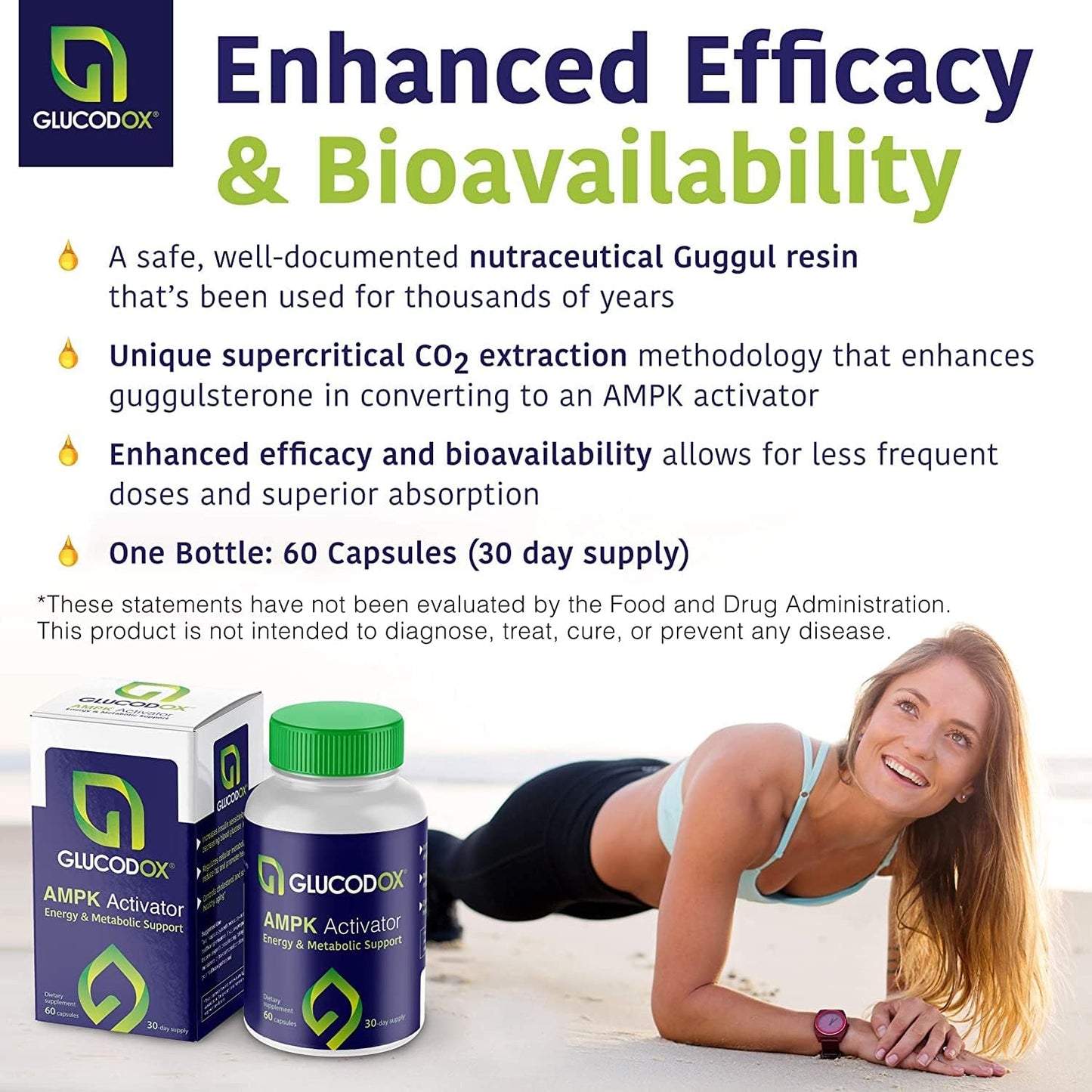 GlucodOX AMPK Activator Capsules | Support Fat Control & Metabolism | 30 Day Supply (60 Capsules) - BoostGo Australia