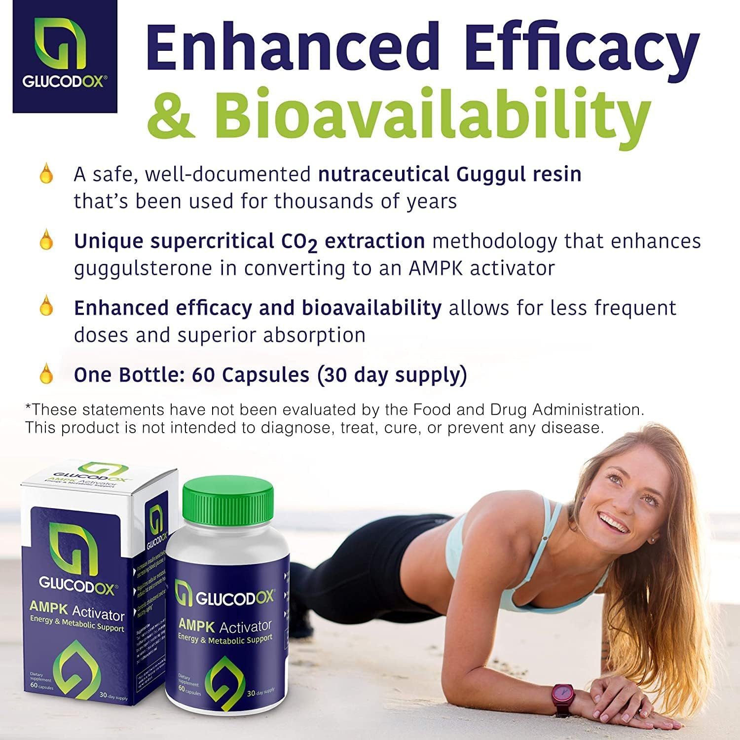 GlucodOX AMPK Activator Capsules | Support Fat Control & Metabolism | 30 Day Supply (60 Capsules) - BoostGo Australia