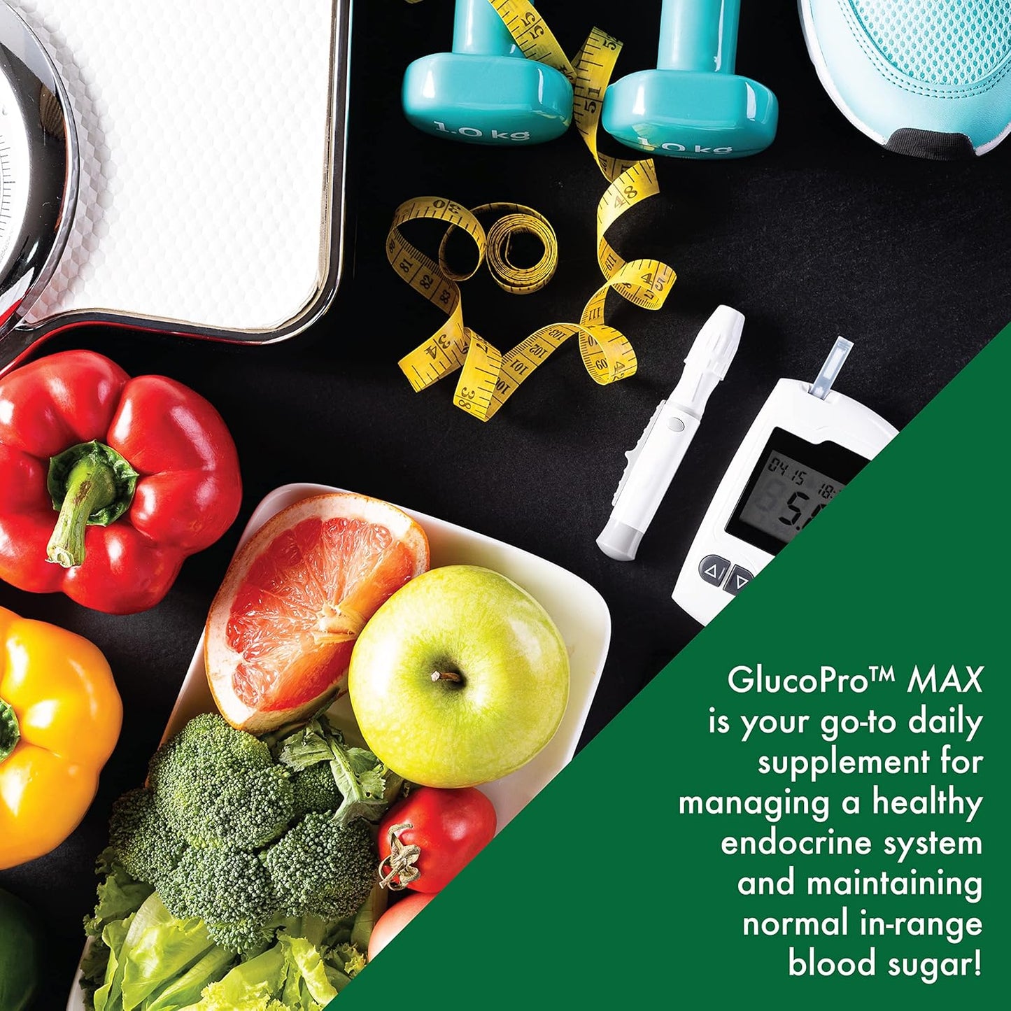 GlucoPro Max Supplement - 1,500mg Berberine, Chrominex, Chromium, 1,000mg Cinnamon | Vegan, Non-GMO, Gluten Free - 90 Capsules