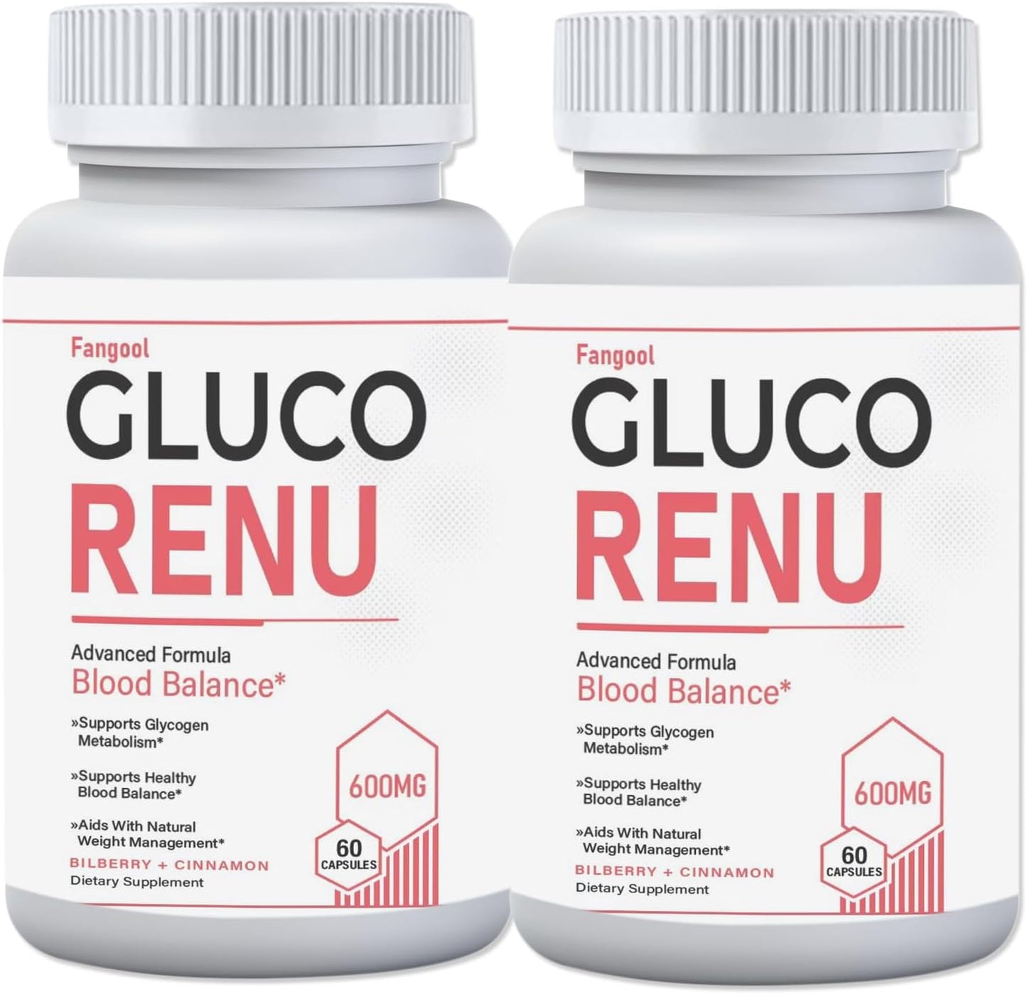 GlucoRenu Maximum Strength Supplement - Advanced Formula with 60 Capsules (2 Pack)