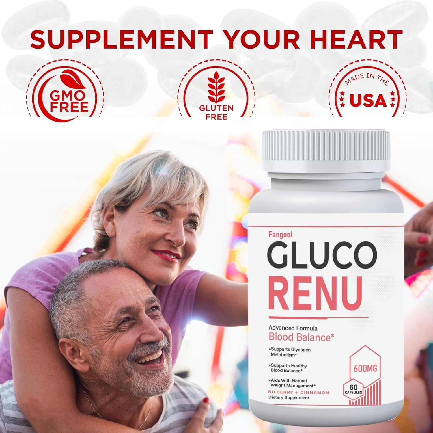 GlucoRenu Maximum Strength Supplement - Advanced Formula with 60 Capsules (2 Pack)