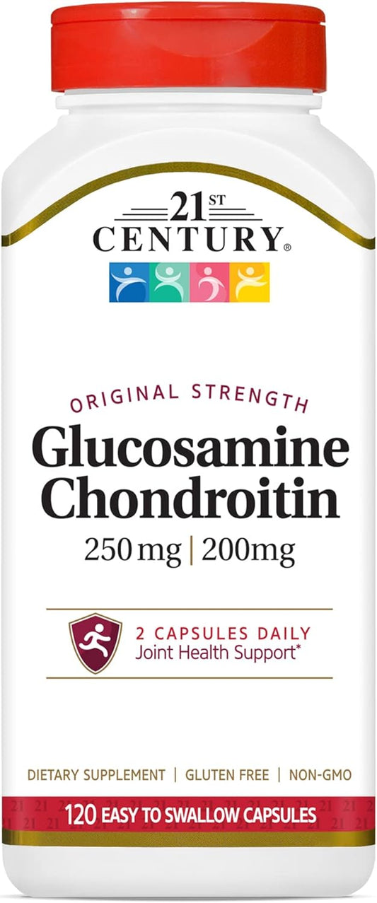 Glucosamine and Chondroitin Capsules, 120 Count, 21st Century Formula with 250 mg and 200 mg Dosage