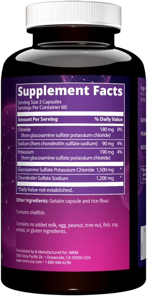 Glucosamine and Chondroitin Sulfate Capsules - 1500mg/1200mg, 180 Count