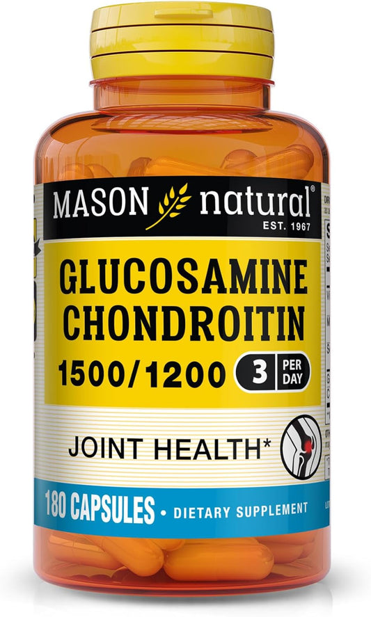 Glucosamine Chondroitin 1500/1200 with Vitamin C - Joint Health Support, Flexibility & Mobility - 180 Capsules