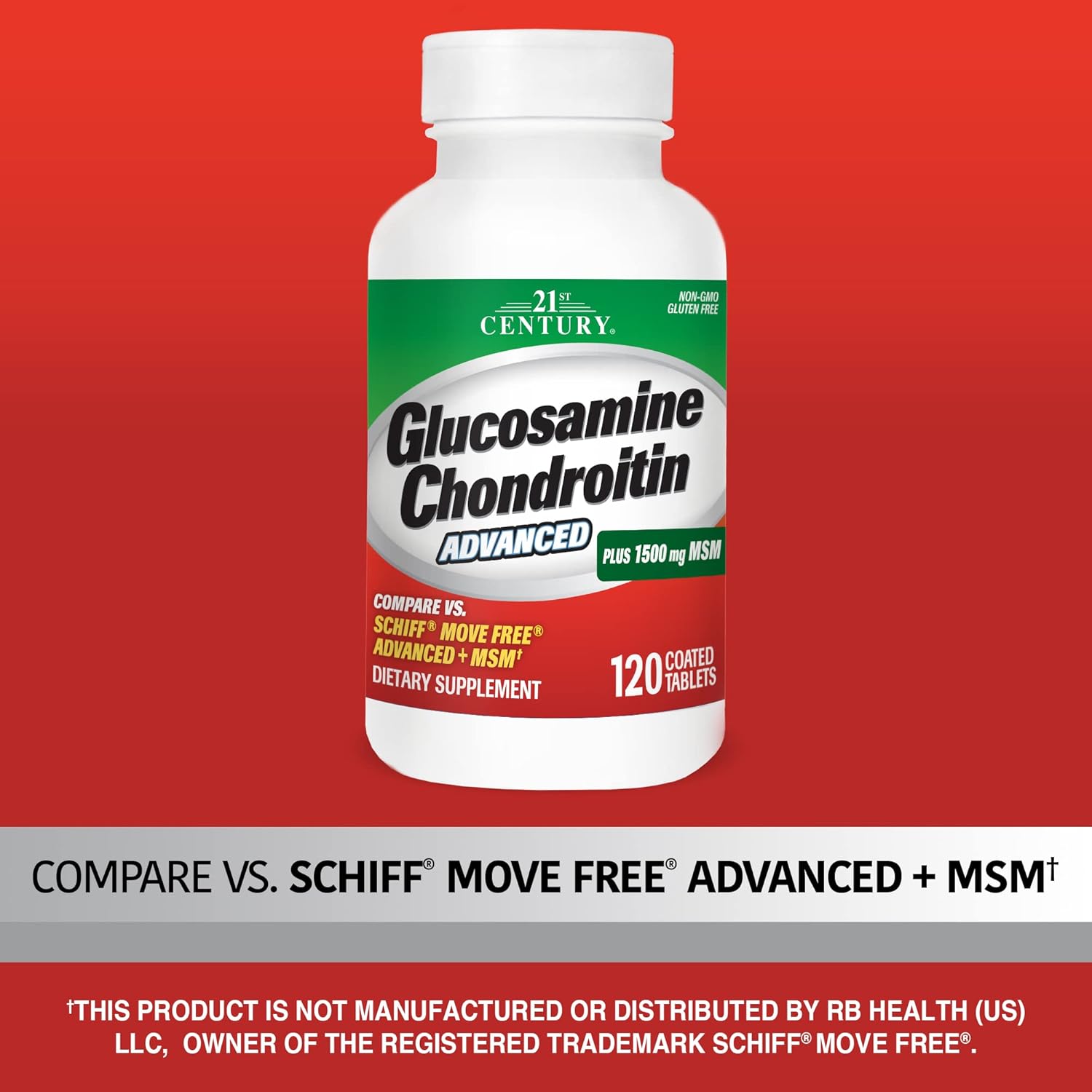 Glucosamine Chondroitin Advanced Supplement for Joint Health - 120 Tablets in 21st Century Healthcare (27291)