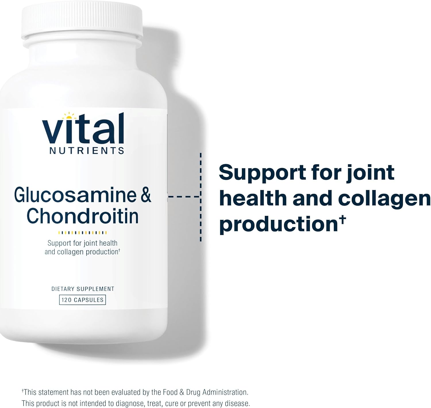 Glucosamine & Chondroitin Joint Support Supplement | 120 Capsules | Non-GMO, Gluten, Dairy, Soy Free | Promotes Healthy Cartilage & Mobility