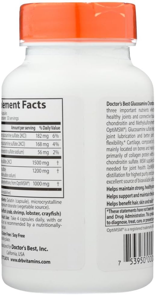 Glucosamine Chondroitin MSM Capsules 120 Count by Doctor's Best