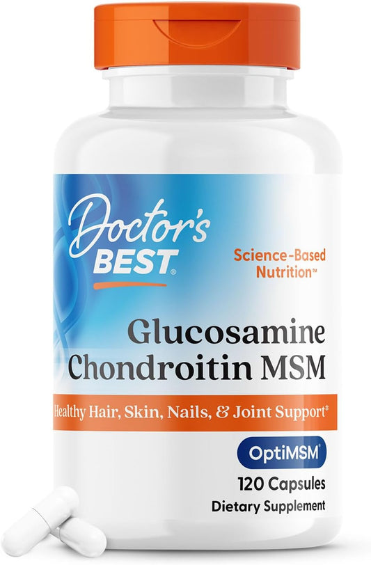 Glucosamine Chondroitin MSM Capsules for Healthy Joints, 120 Count, Non-GMO & Gluten Free - Doctor's Best