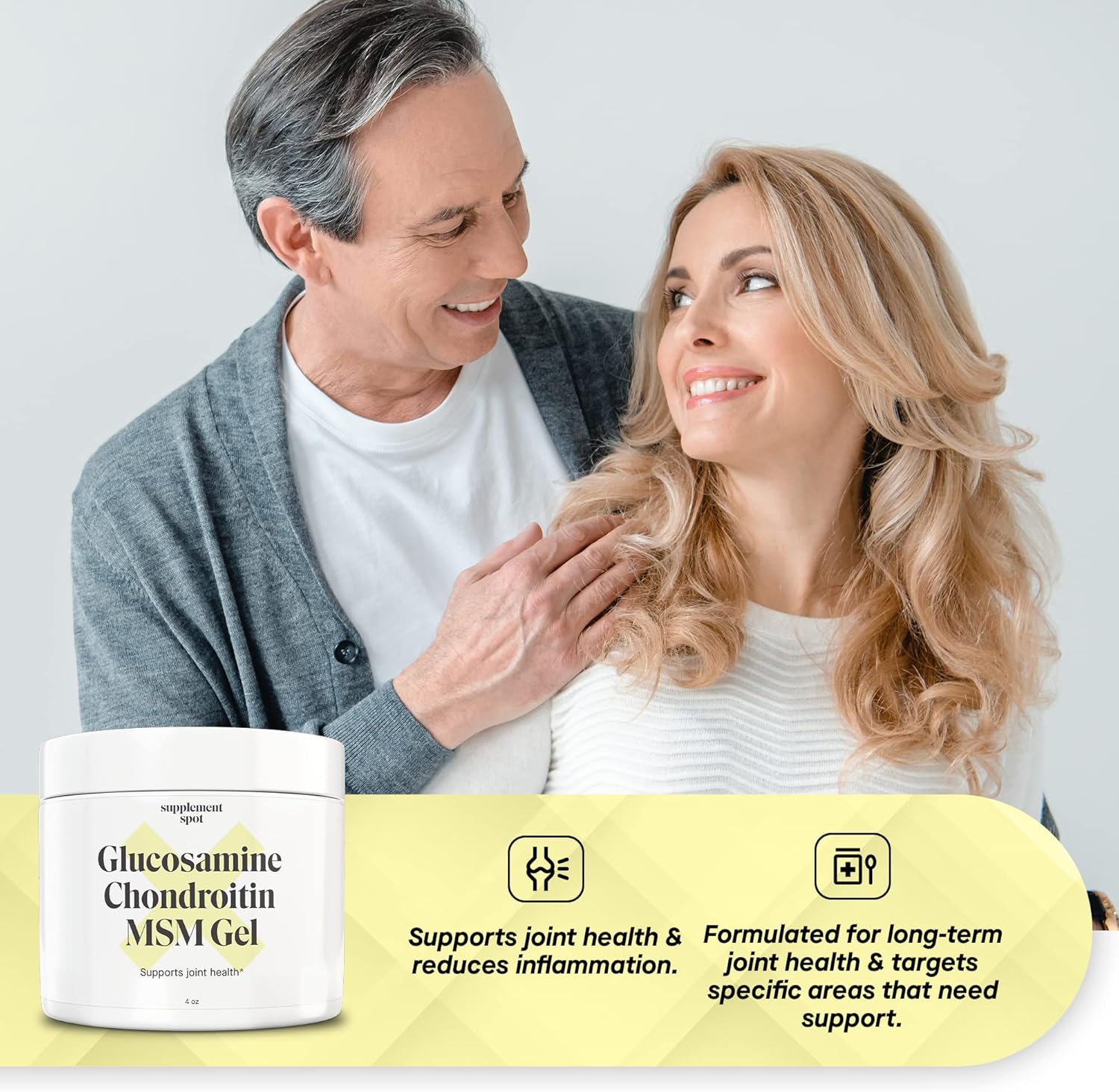 Glucosamine Chondroitin MSM Gel - Joint Health Support for Women & Men - 4 oz Gel (90 Day Supply)