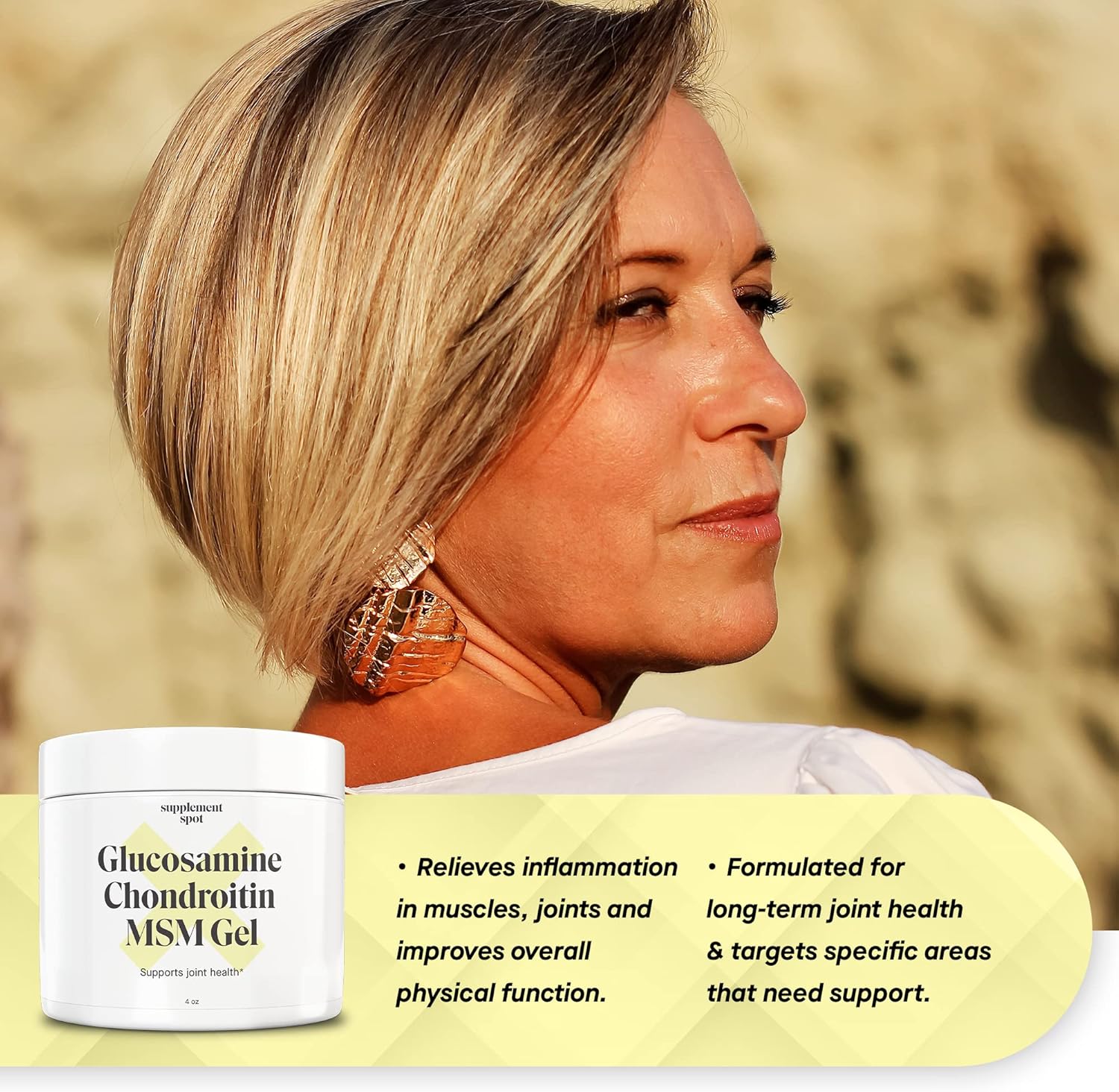 Glucosamine Chondroitin MSM Gel - Joint Health Support for Women & Men - 4 oz Gel (90 Day Supply)