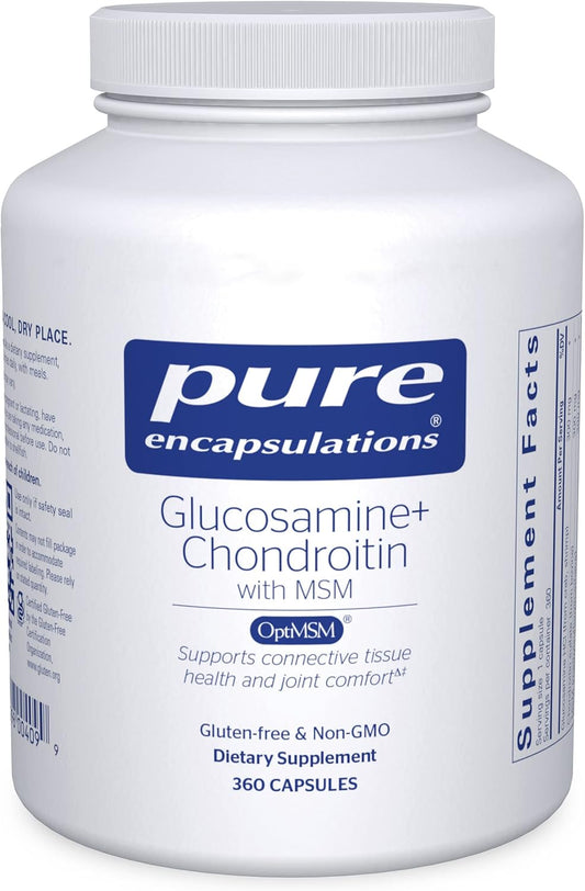 Glucosamine Chondroitin with MSM Capsules - Joint Health Support, Enzyme Activity Maintenance - 360 Count, Gluten-Free & Non-GMO