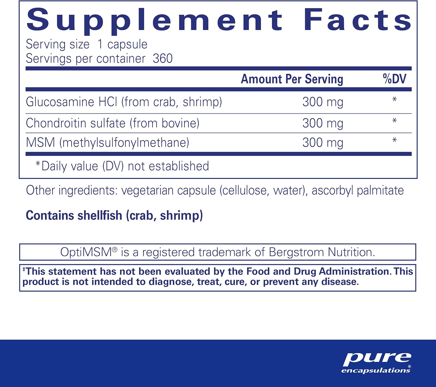 Glucosamine Chondroitin with MSM Capsules - Joint Health Support, Enzyme Activity Maintenance - 360 Count, Gluten-Free & Non-GMO