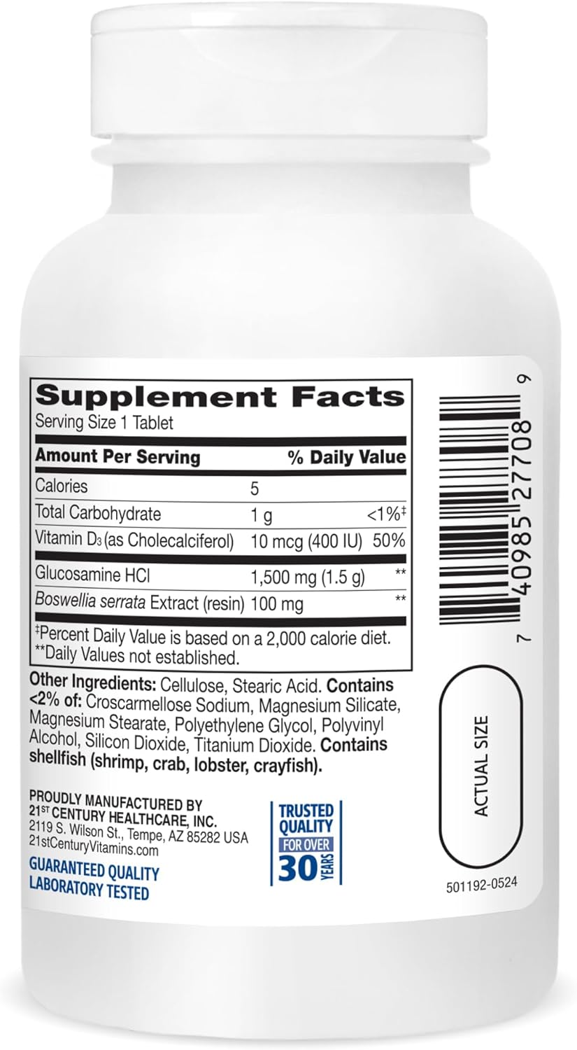 Glucosamine Daily Complex Plus D Tablets, 60 Count - 21st Century (27708)