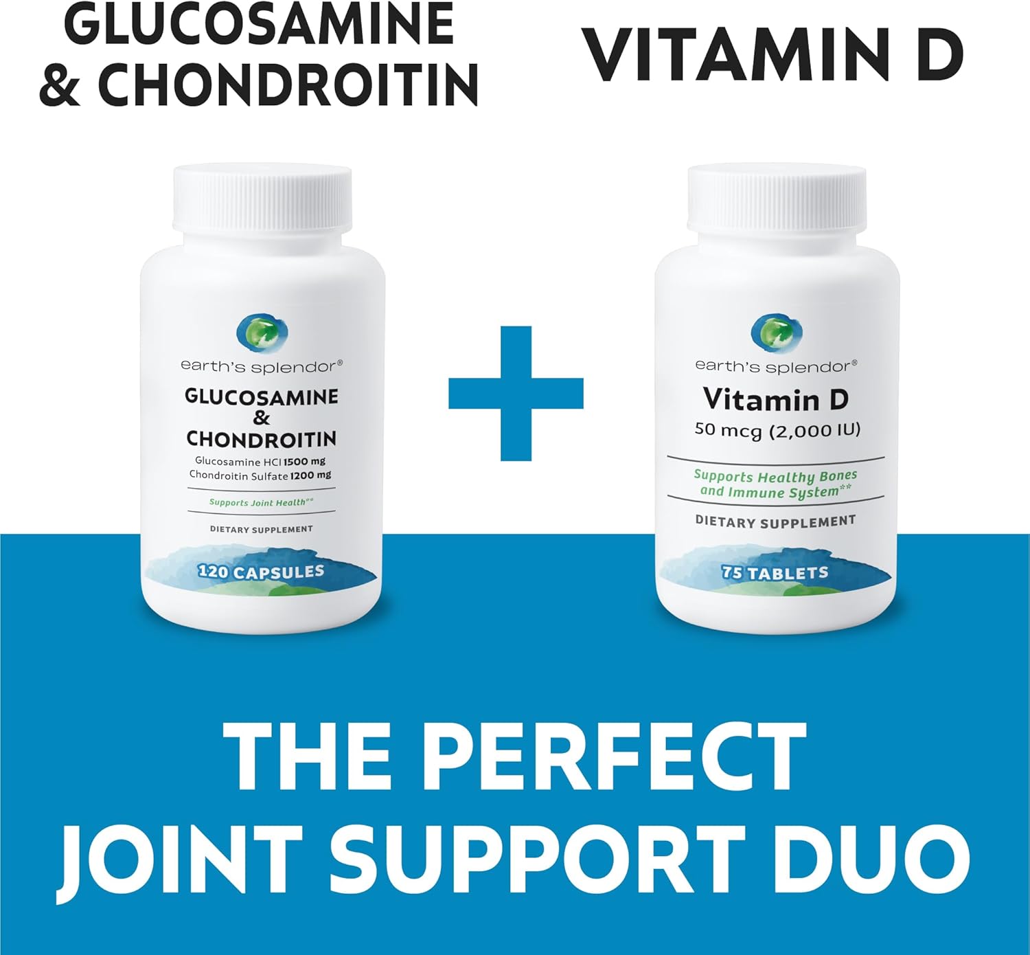 Glucosamine HCI & Chondroitin Sulfate Supplement for Joint Health - 120 Capsules