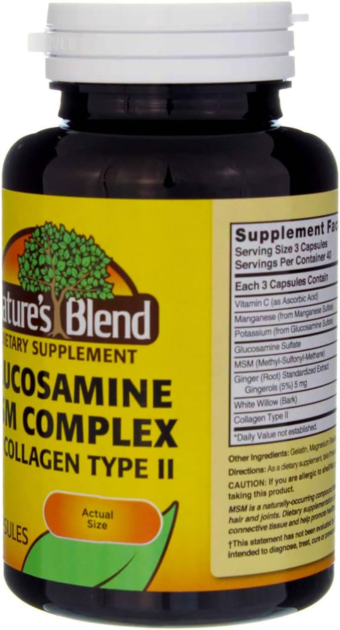 Glucosamine MSM Complex Tablets 120 Count - Natural Blend Formula