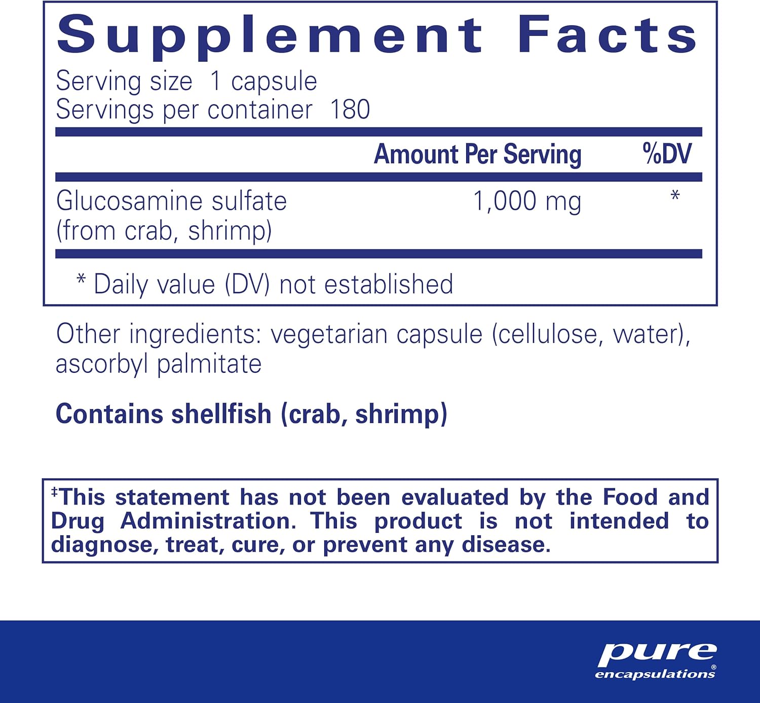 Glucosamine Sulfate 1,000mg Capsules for Joint Support and Mobility - 180 Count