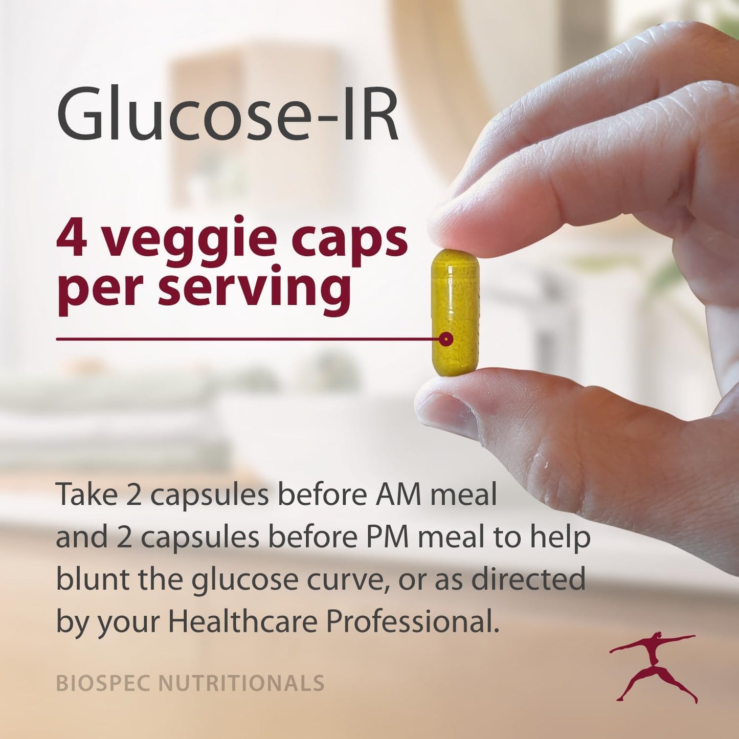 Glucose-IR Supplement - Cinnamon Extract, Chromium, Berberine, Biotin - 120 Capsules