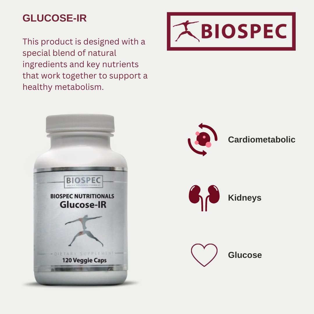Glucose-IR Supplement - Cinnamon Extract, Chromium, Berberine, Biotin - 120 Capsules