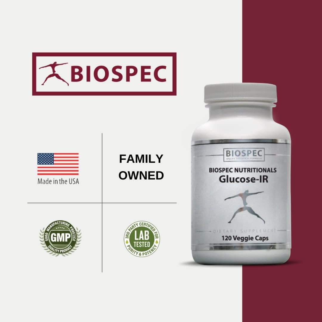 Glucose-IR Supplement - Cinnamon Extract, Chromium, Berberine, Biotin - 120 Capsules