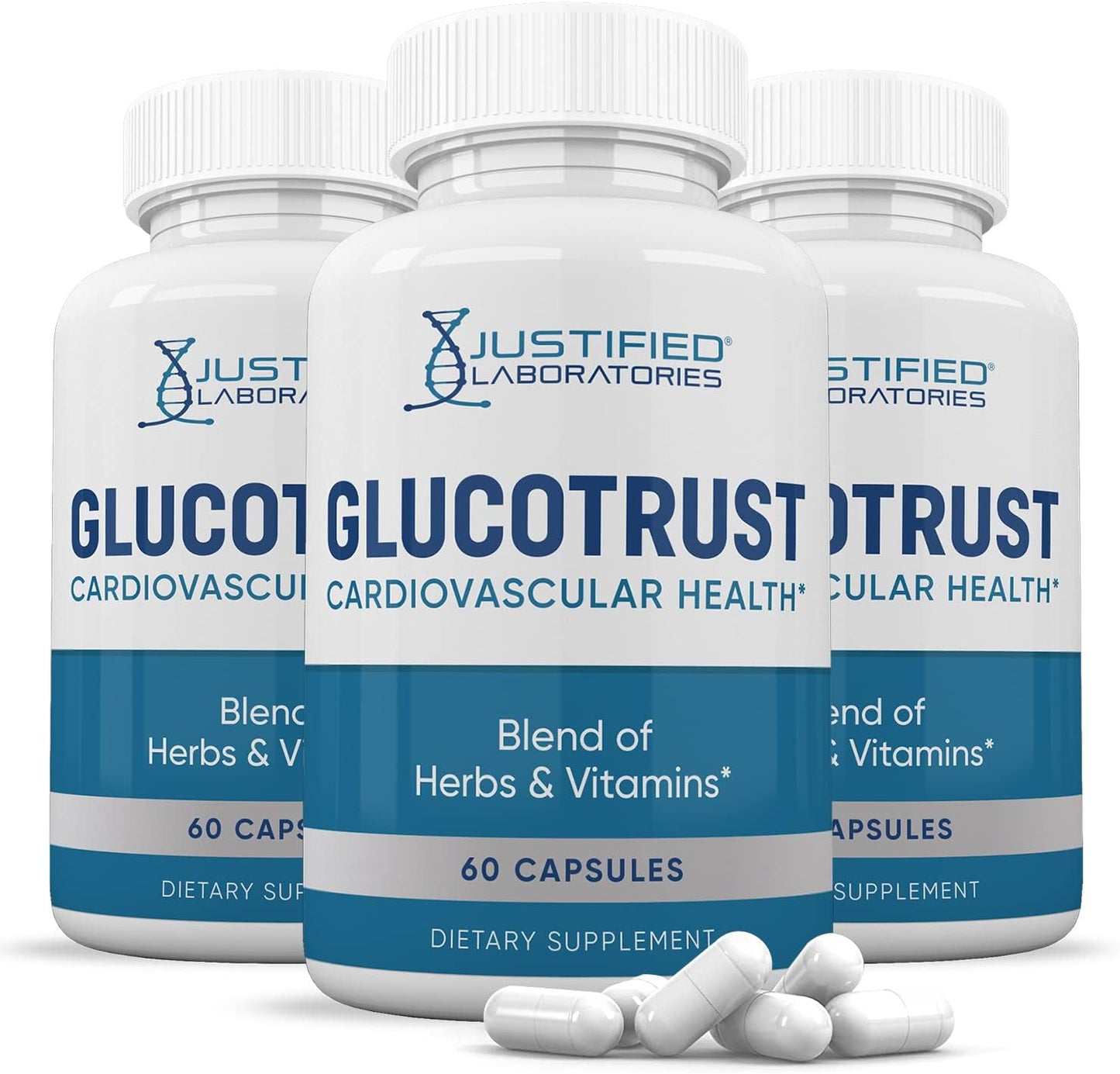 Glucotrust Advanced Formula Supplement Pills (180 Capsules, 3 Pack) by Justified Laboratories
