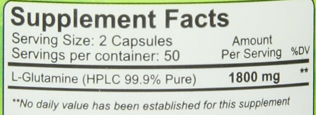 Glutamine 900mg Supplement, 100 Capsules by NutraKey