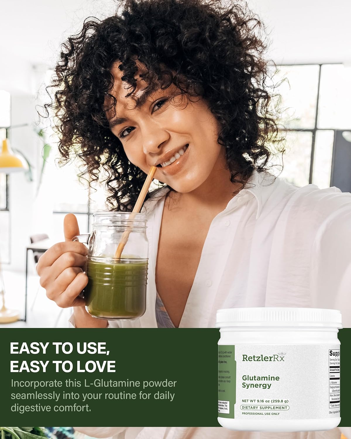 Glutamine Synergy Gastrointestinal Support Supplement - Non-GMO, Vegan Formula for Digestive Health