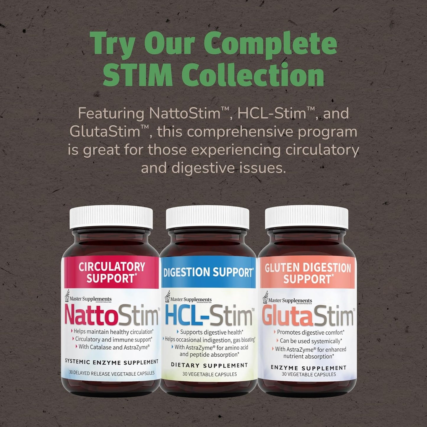 GlutaStim Digestive Support Capsules - Vegan & Gluten Free - 30 Servings - Relieves Gas & Bloating - Supports Gluten Digestion