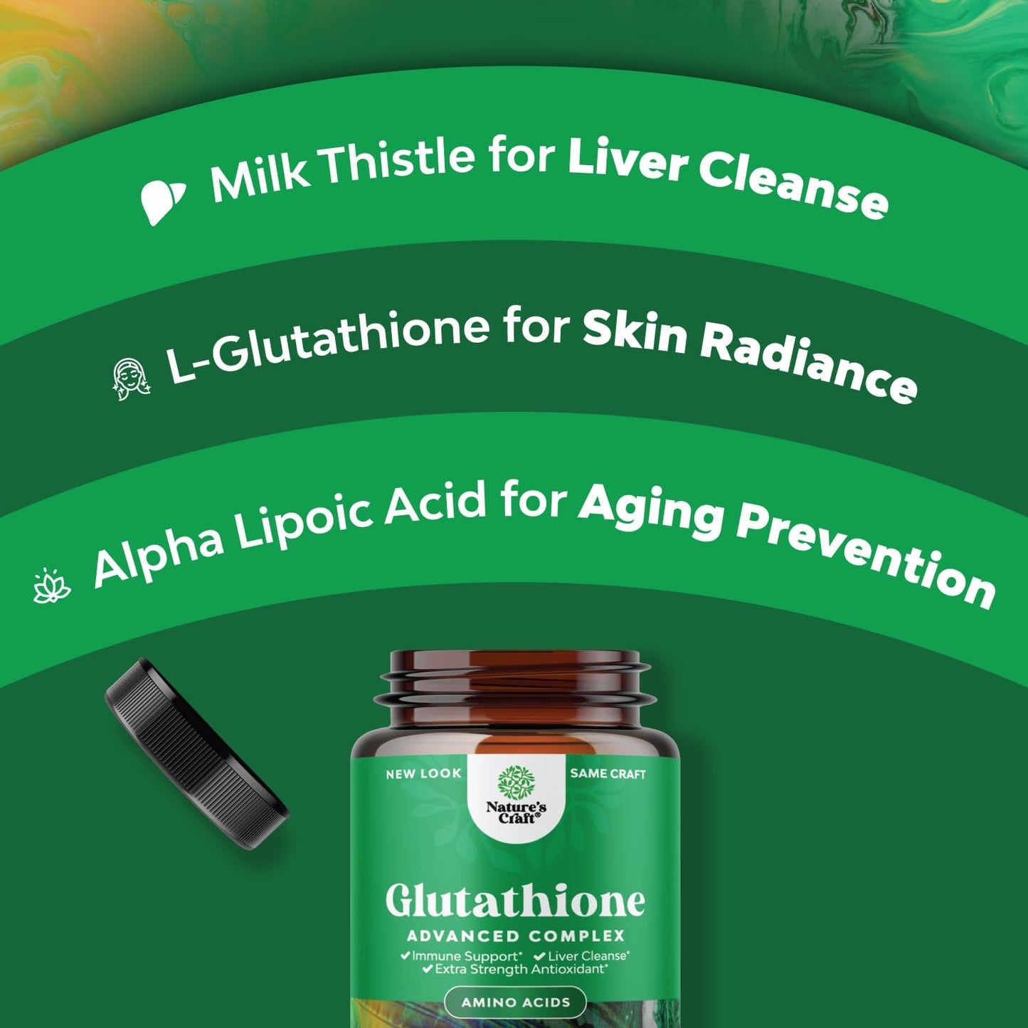 Glutathione Amino Acid Supplement with Glutamic Acid and Milk Thistle for Liver and Immune Support - Pure L Pills for Health - BoostGo Australia