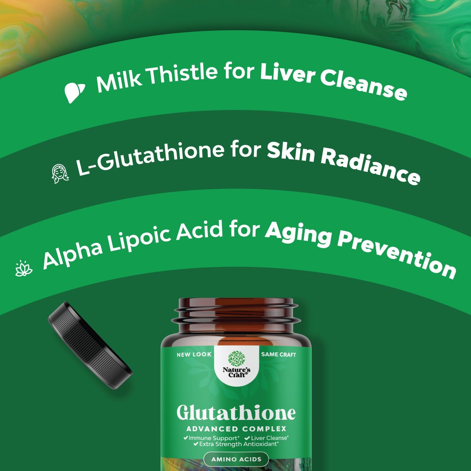 Glutathione Amino Acid Supplement with Glutamic Acid and Milk Thistle for Liver and Immune Support - Pure L Pills for Health - BoostGo Australia