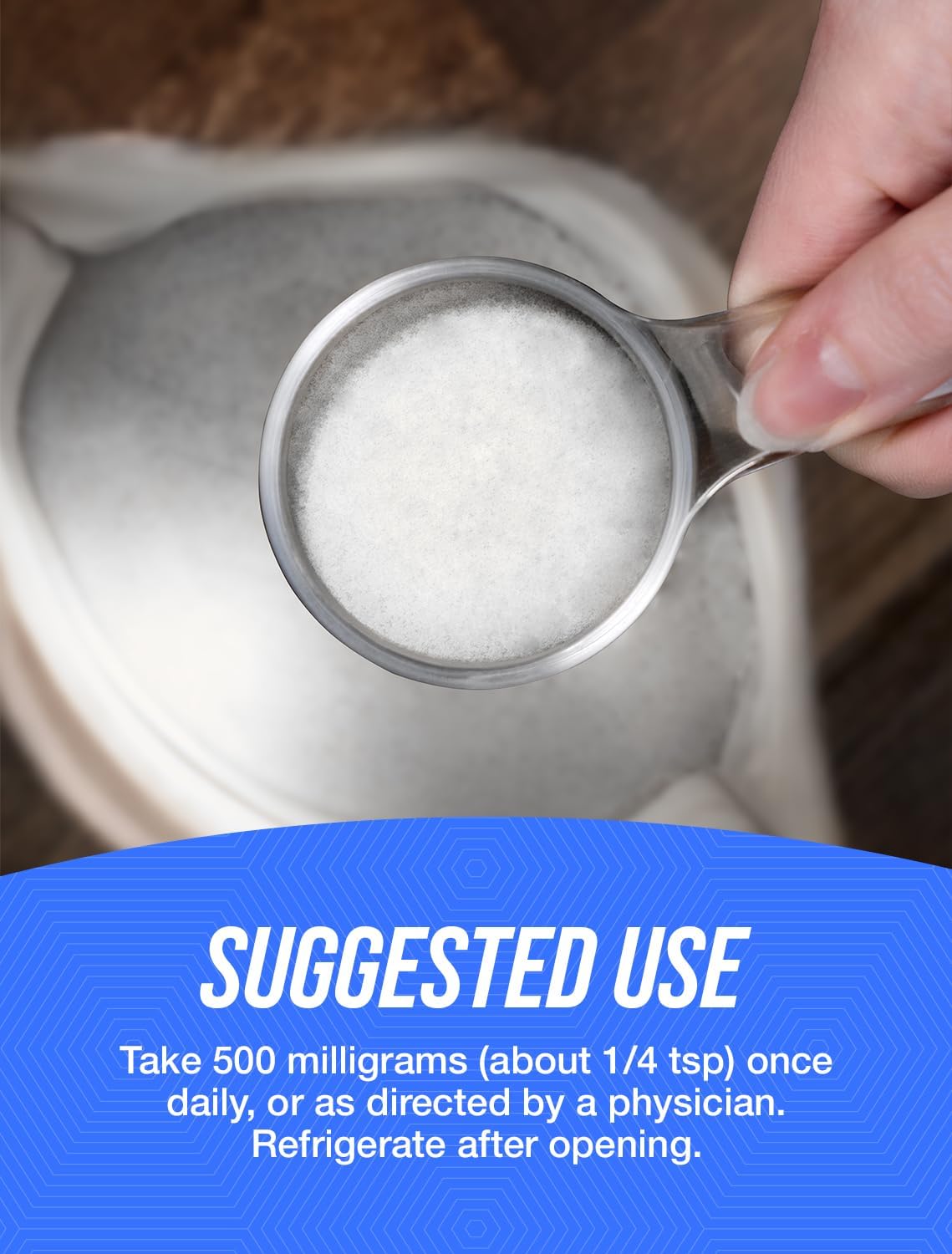 Glutathione Reduced Powder Supplement - 500mg, Gluten Free - 10g (0.35 oz) - Pack of 1