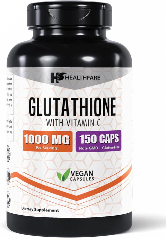Glutathione Supplement 1000mg | 150 Veg Capsules | Non-GMO | Vegetarian | USA Made