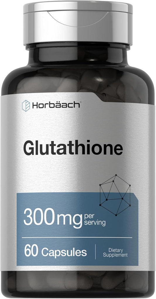 Glutathione Supplement 300mg Capsules - Non-GMO, Gluten Free - Reduced Form - Horbäach Brand