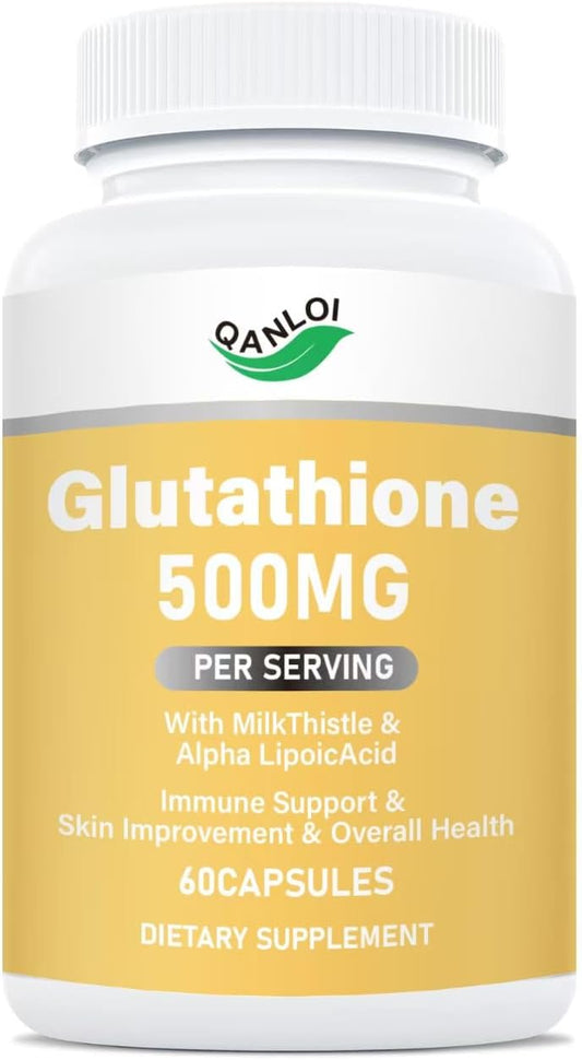 Glutathione Supplement with Milk Thistle & Alpha Lipoic Acid - Immune Support and Skin Improvement - 60 Veggie Capsules