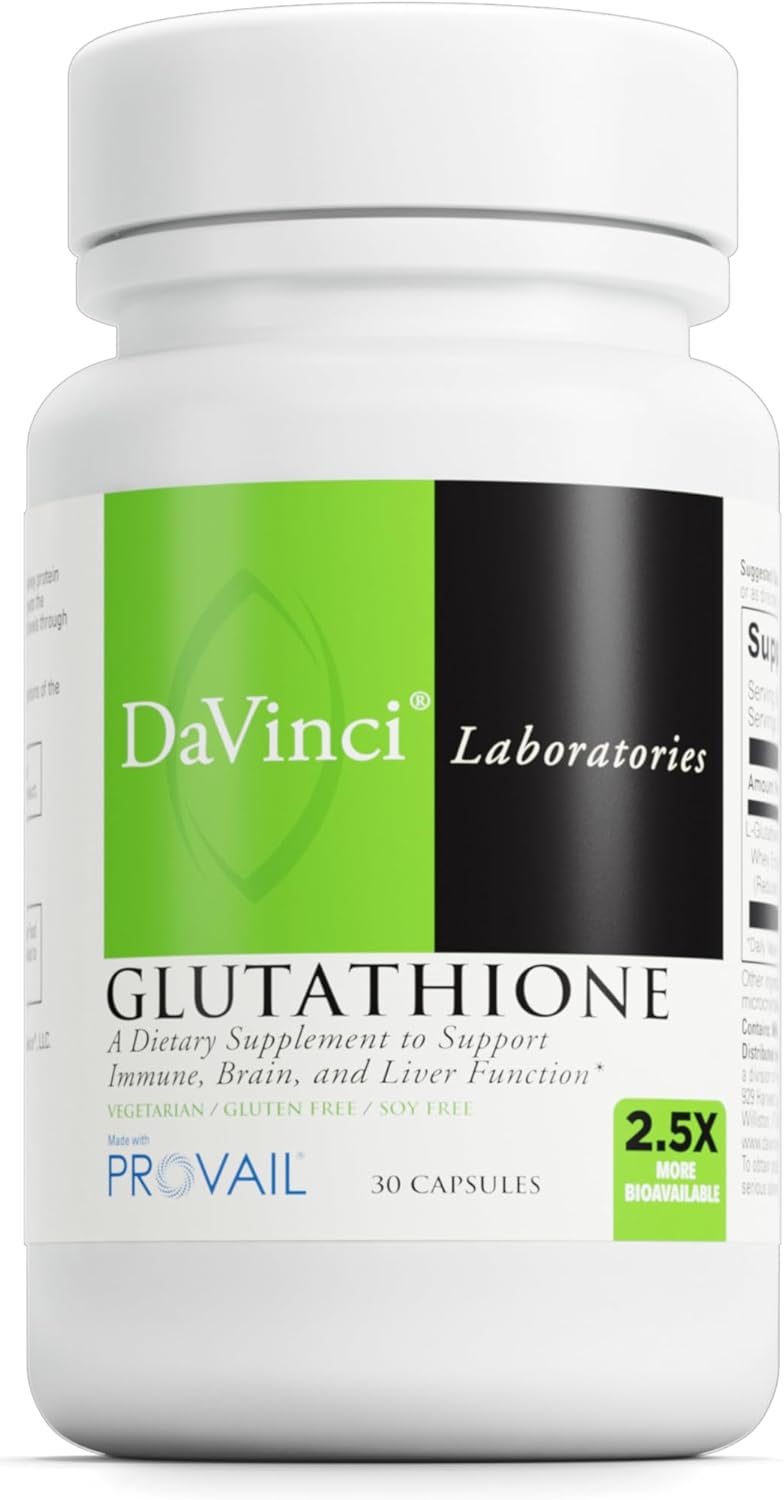 Glutathione & Whey Protein Supplement for Immune, Brain, & Digestive Health - 30 Vegetarian Capsules - Gluten & Soy Free