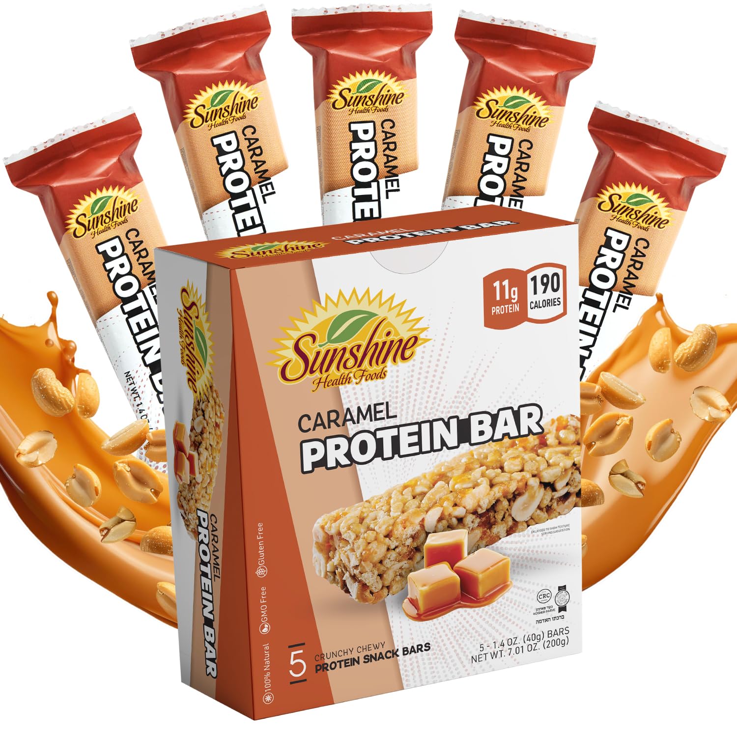 Gluten-Free Caramel Protein Bars for Active Lifestyles - Pack of 5, Ideal Meal Replacement & Muscle Recovery with Sustained Energy