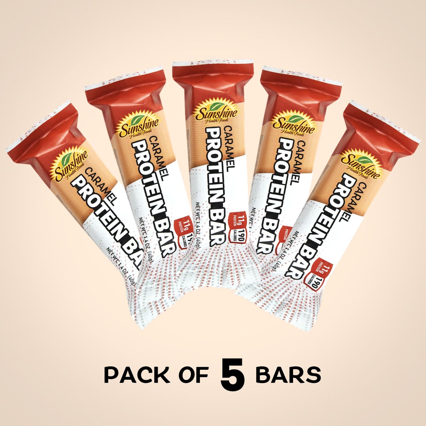 Gluten-Free Caramel Protein Bars for Active Lifestyles - Pack of 5, Ideal Meal Replacement & Muscle Recovery with Sustained Energy