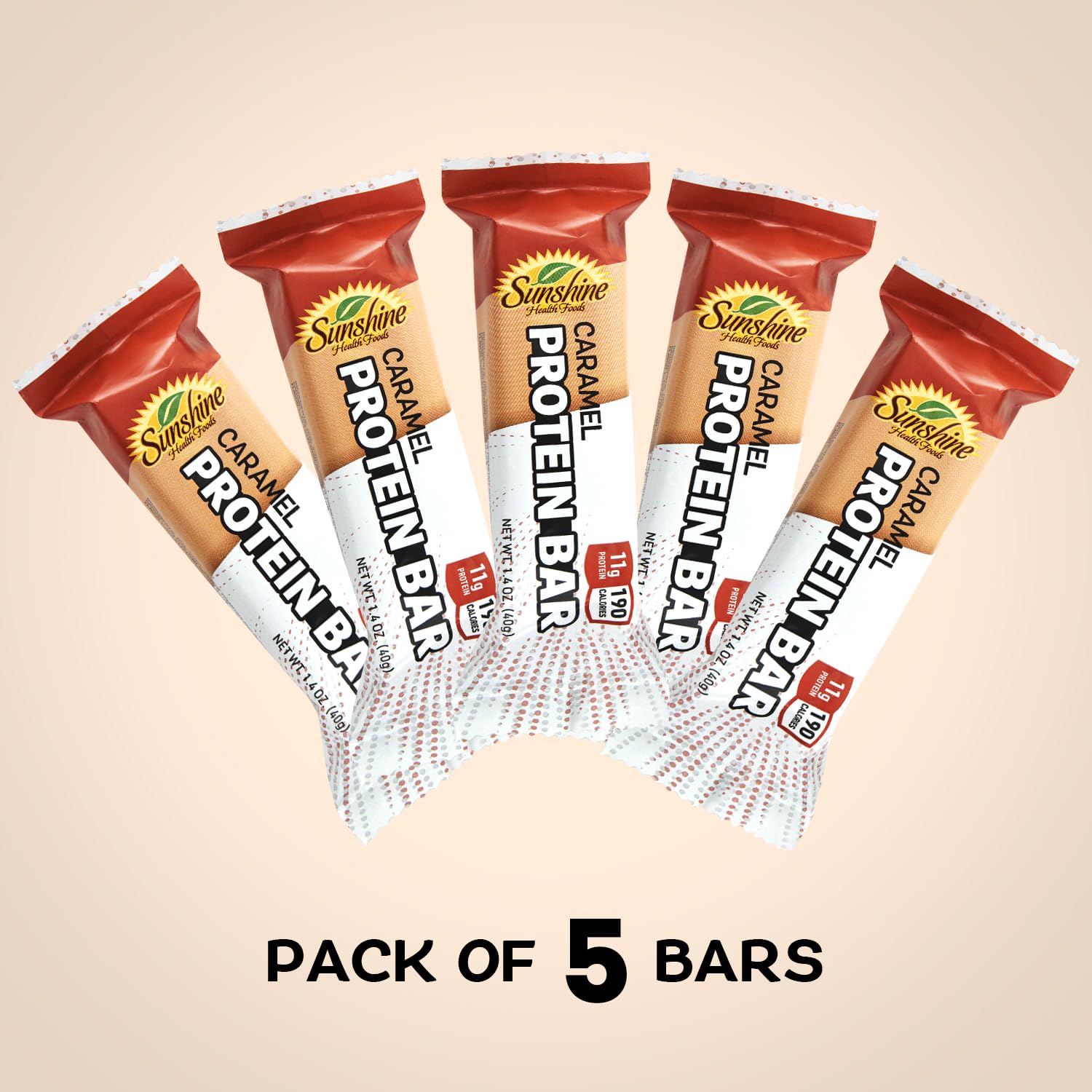 Gluten-Free Caramel Protein Bars for Active Lifestyles - Pack of 5, Ideal Meal Replacement & Muscle Recovery with Sustained Energy