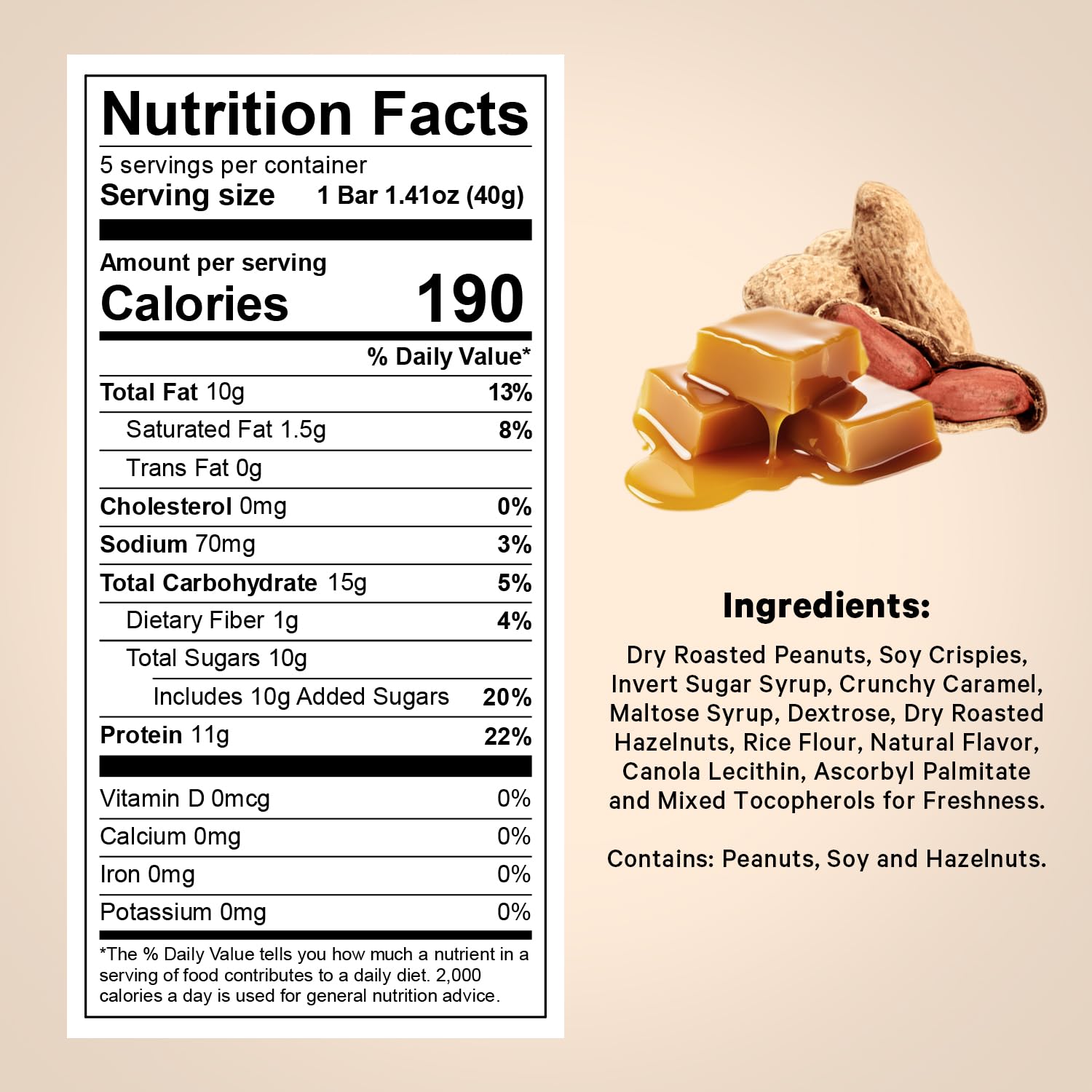 Gluten-Free Caramel Protein Bars for Active Lifestyles - Pack of 5, Ideal Meal Replacement & Muscle Recovery with Sustained Energy
