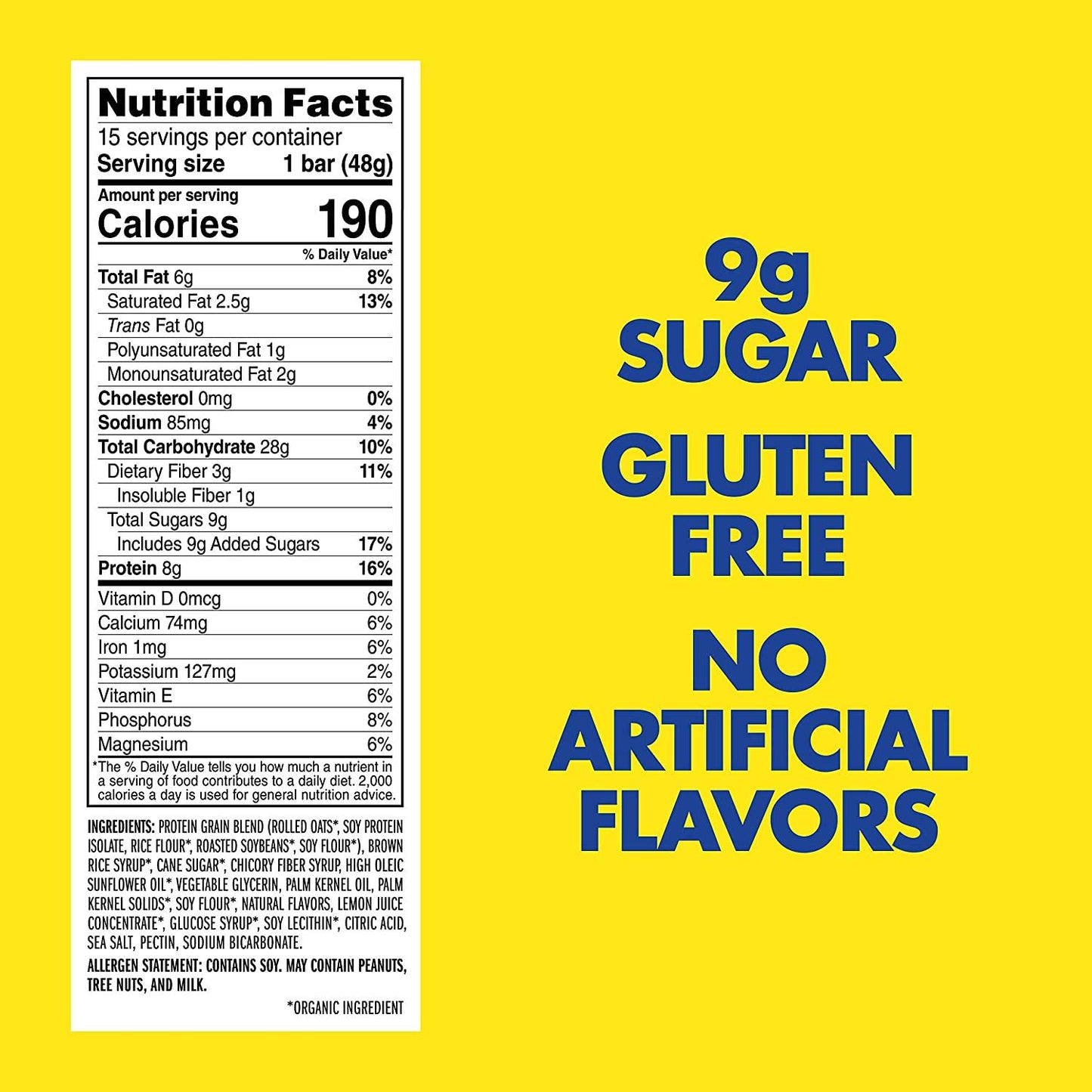 Gluten-Free Clif Bar LUNA BAR Lemon Zest Flavor Snack Bars - 30 Count