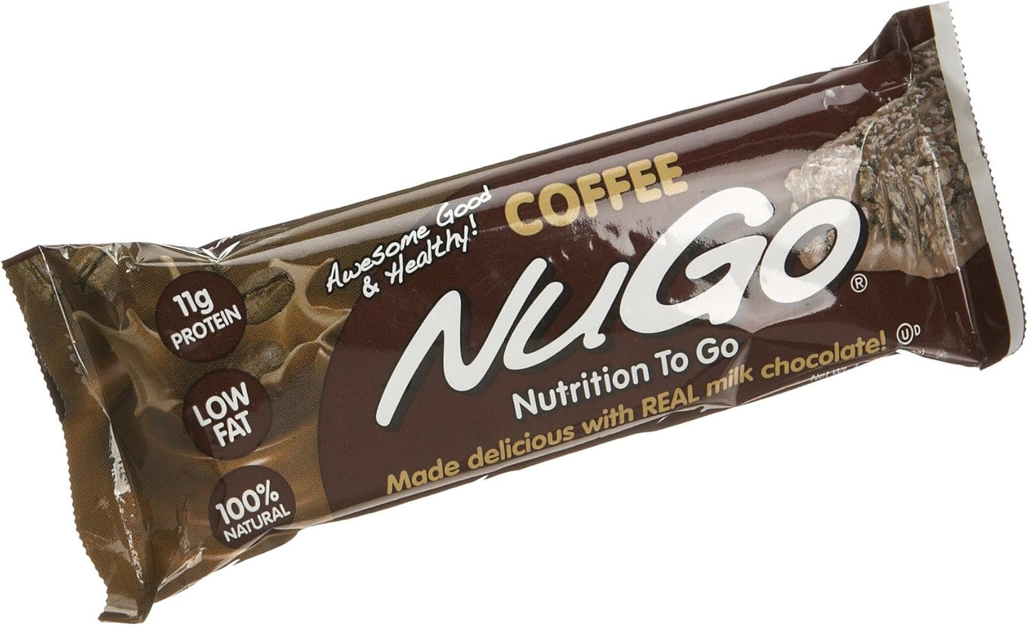 Gluten Free Coffee NuGo Protein Bars, 15 Count - 11g Protein per Bar