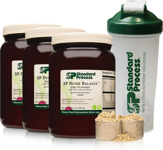 Gluten-Free Detox Cleanse Kit with Magnesium, Iron, and Protein - Standard Process SP Detox Balance Chai - 28-Day Program