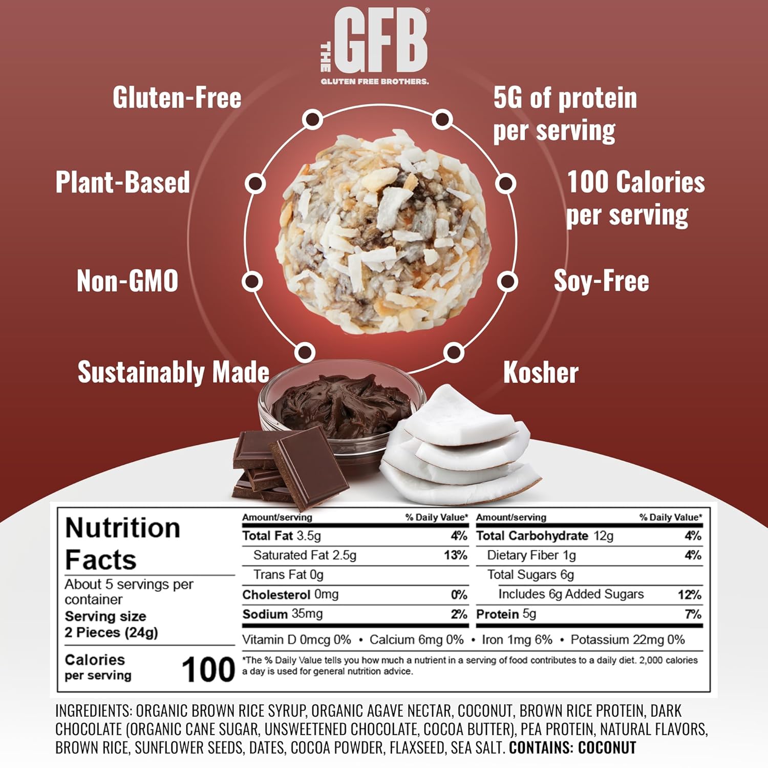 Gluten Free Protein Energy Balls Variety Pack - Plant Based, Non GMO, Vegan, Sustainably Made, Ridiculously Tasty - 4 oz (6 Count)