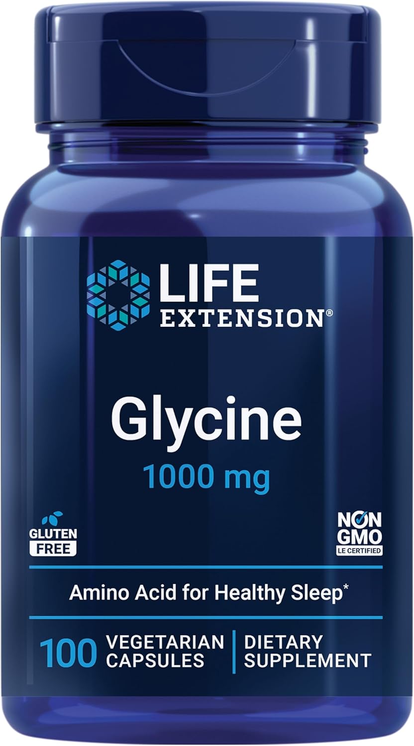 Glycine 1000 mg for Relaxation & Healthy Sleep + Pure Taurine Amino Acid for Heart, Liver, and Brain Health